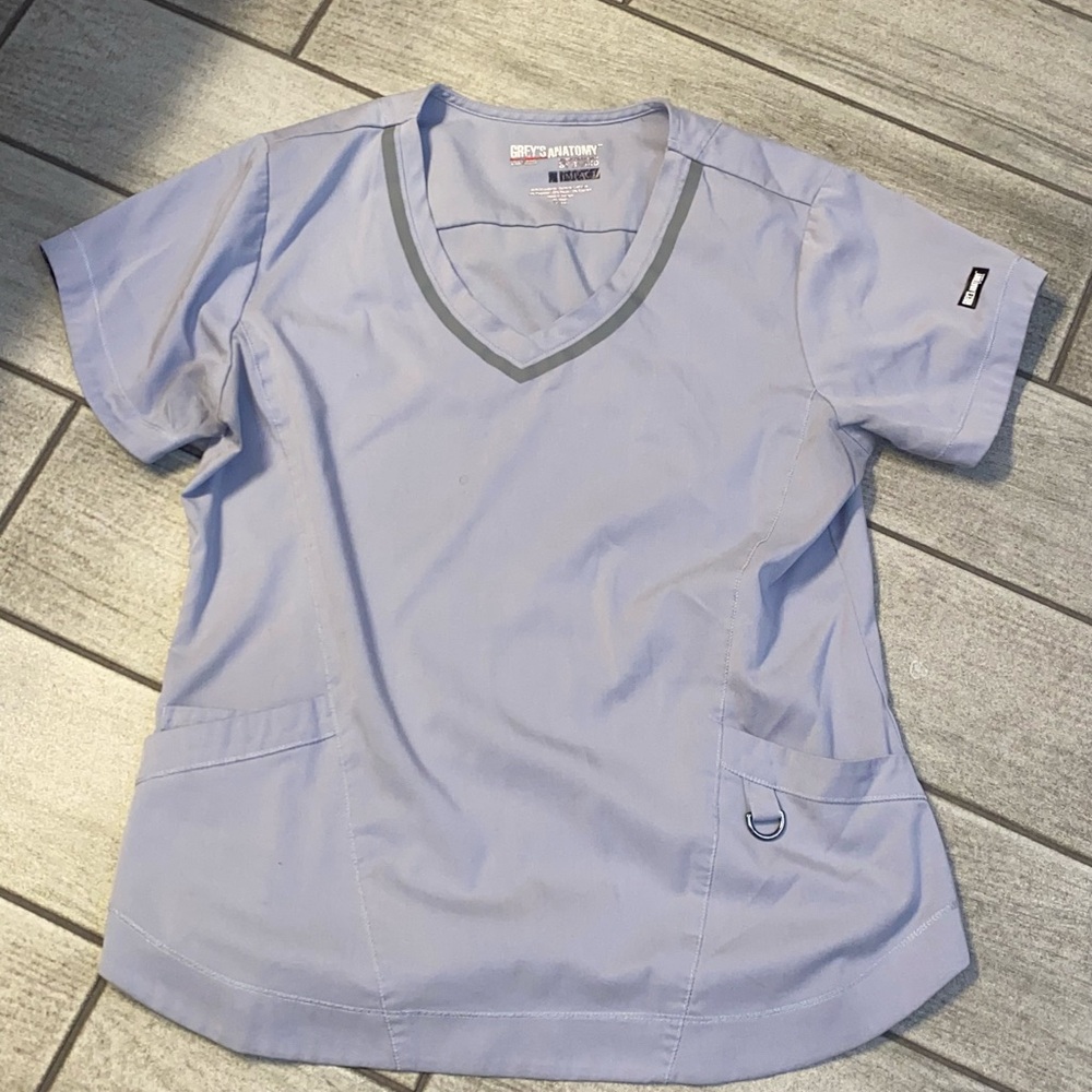 Grey's Anatomy Soft Gray Scrub Top
